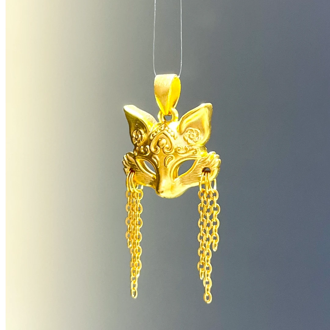 明牌珠宝楼哥甄选足金999 狐狸面具 多样性发货