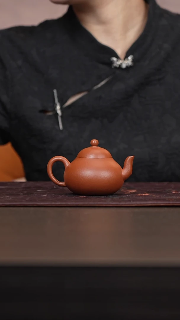 紫砂茶宠朱泥梨形壶