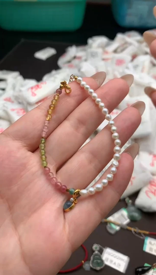 【闪购商品】淡水珍珠手绳银S925镶嵌一