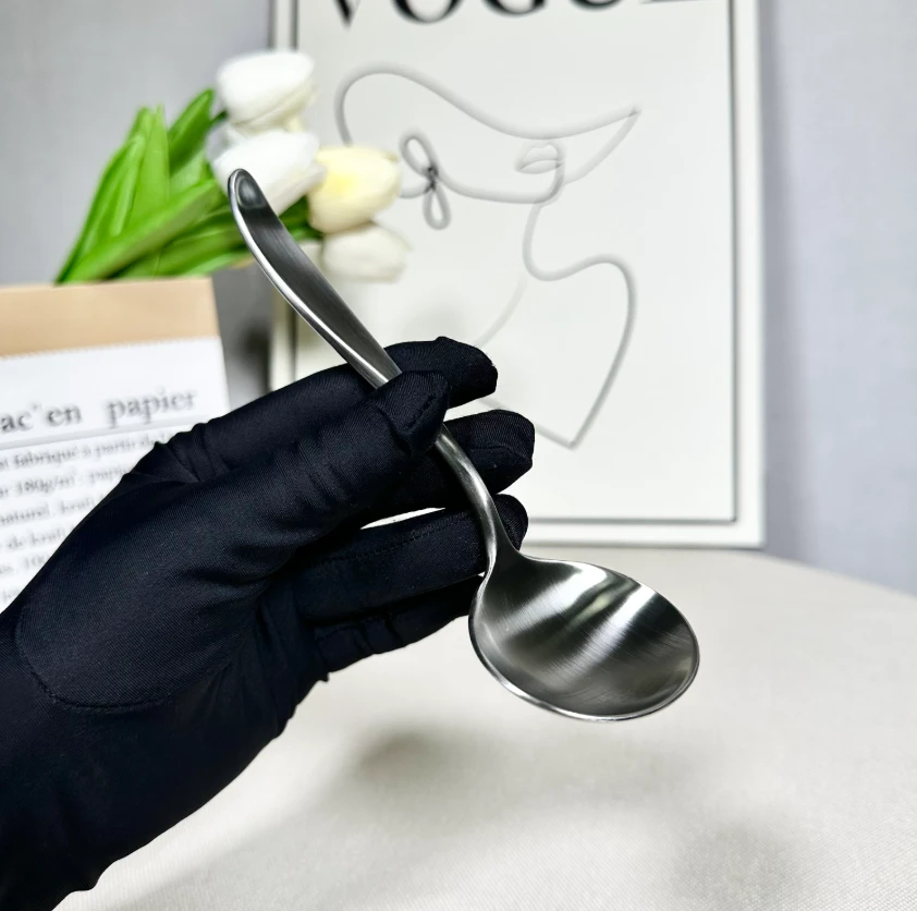 【真圆调羹勺】18-10不锈钢一体成型拉丝工艺调羹勺