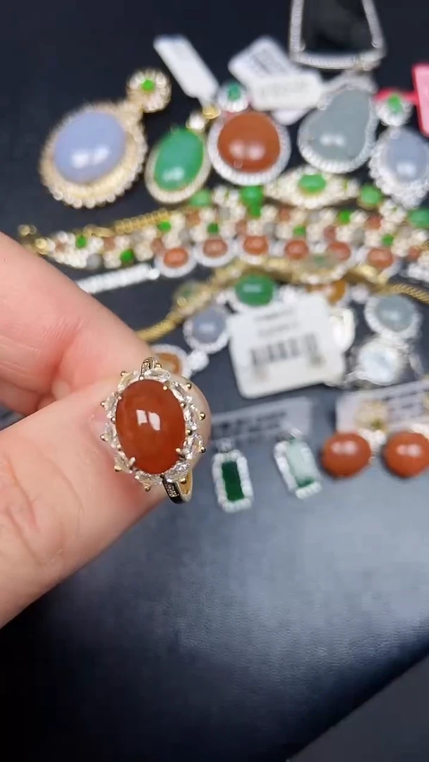 银S925镶嵌戒指翡翠1710