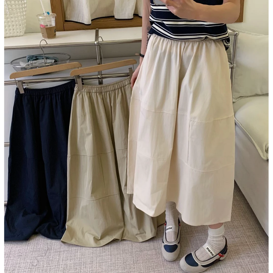 蓬蓬花苞显瘦A字裙休闲百搭夏季宽松651