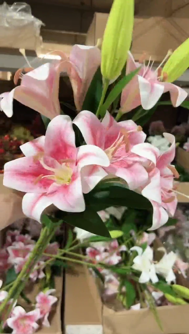 3枝粉色大百合