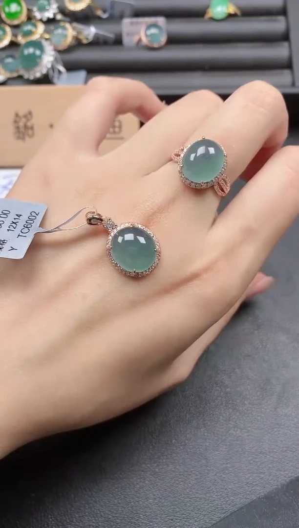 翡翠戒指银S925镶嵌851511