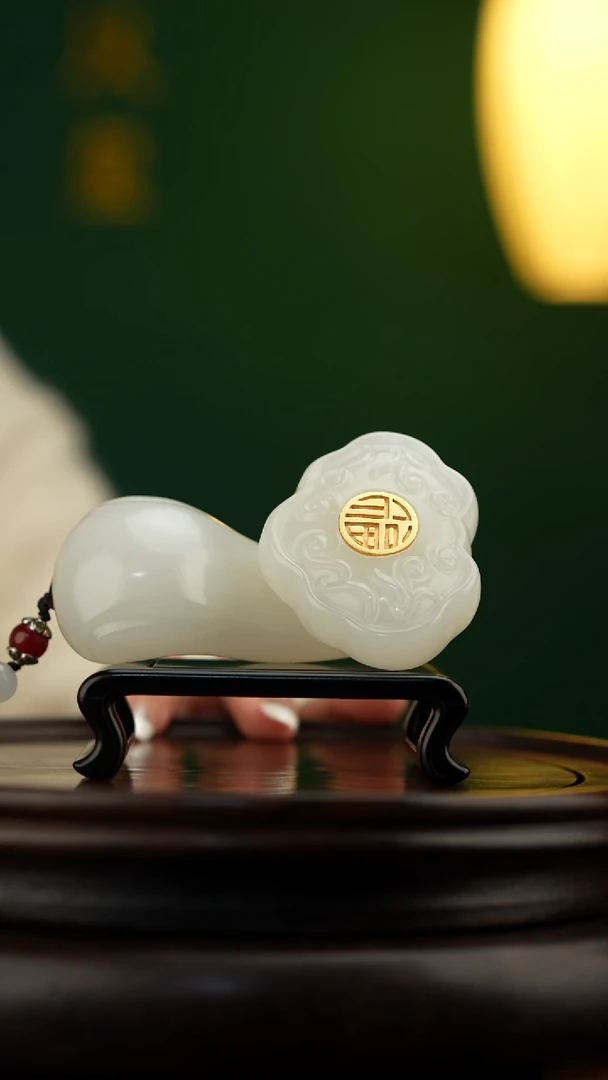 玉【福禄如意】玉石摆件手把件