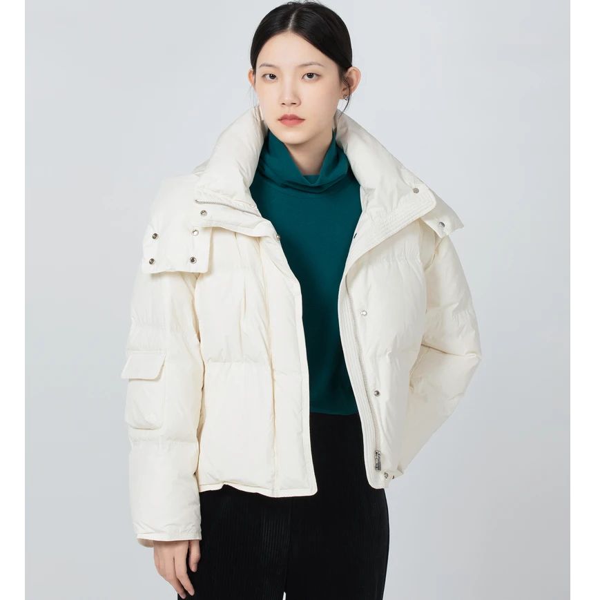 【Yifini】冬季新款连帽短款保暖羽绒服百搭外套