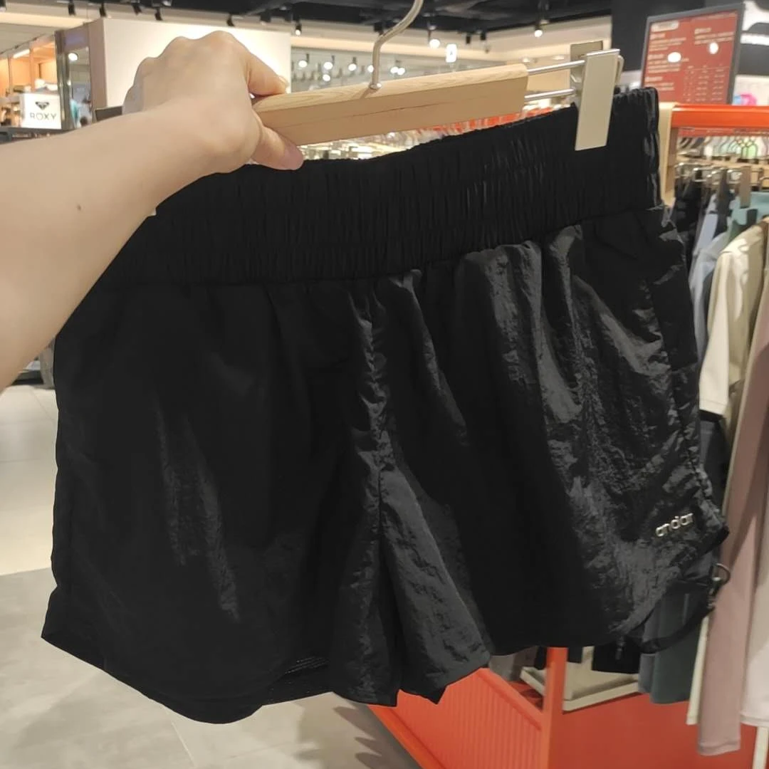 短裤抽绳NO退换anda女跑步运动短裤裙裤松紧带夏季系带裤子