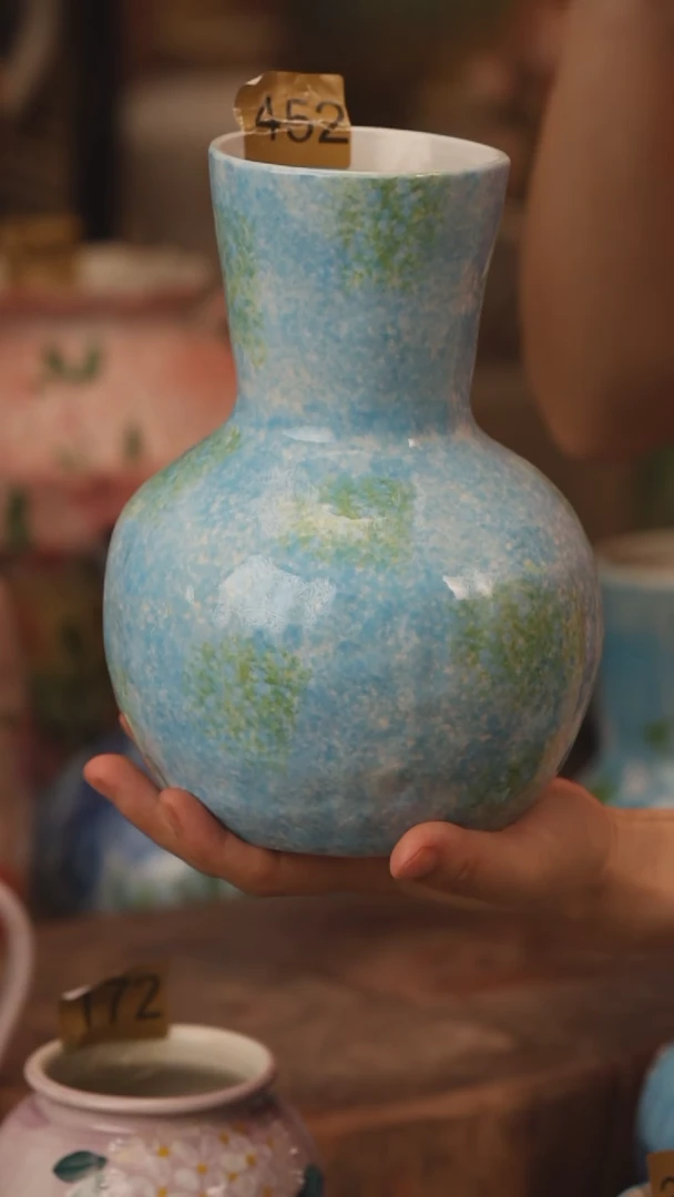 陶瓷452景德镇设计师手作花器摆件侘寂风