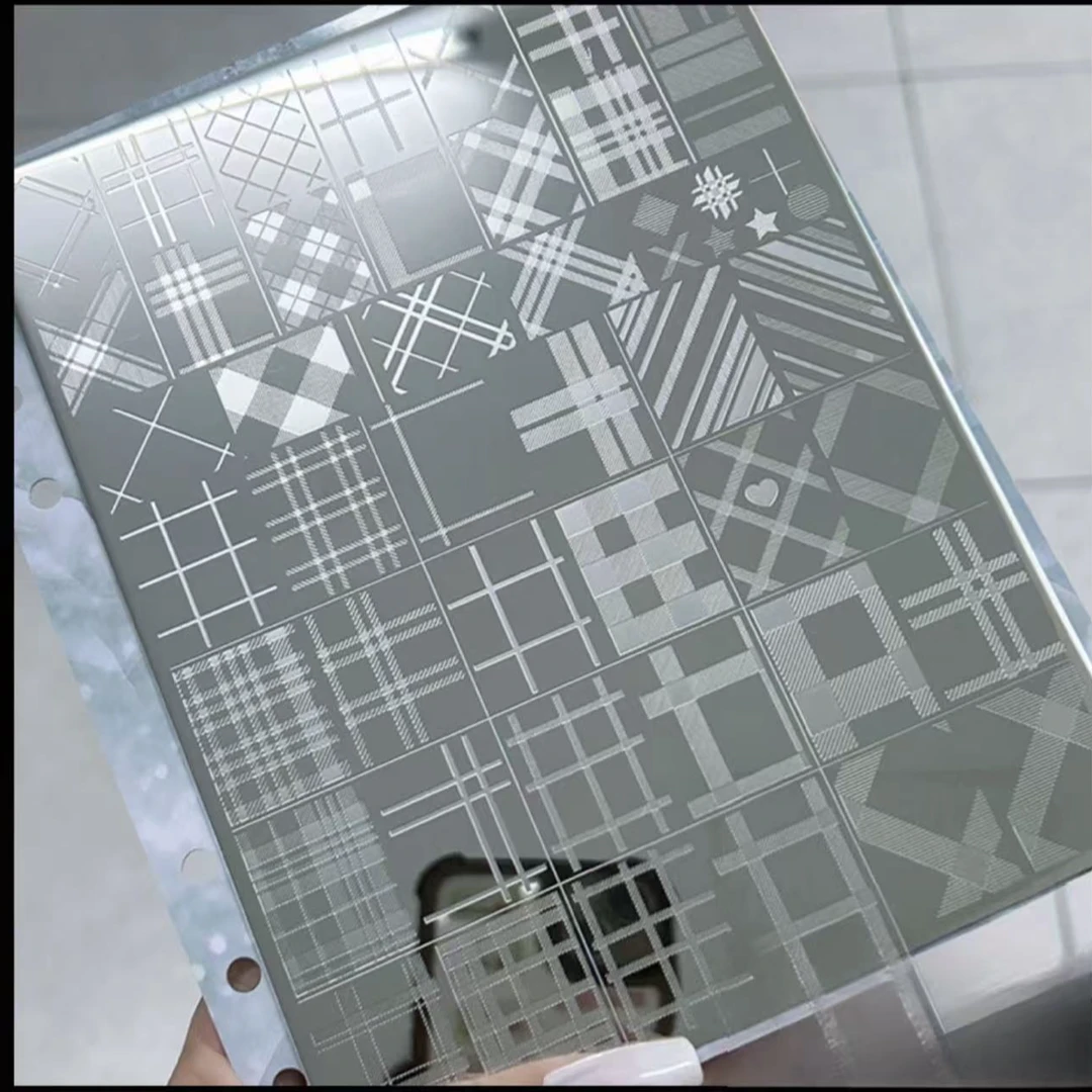 语菲老师优选 美甲格纹钢板 美甲钢板