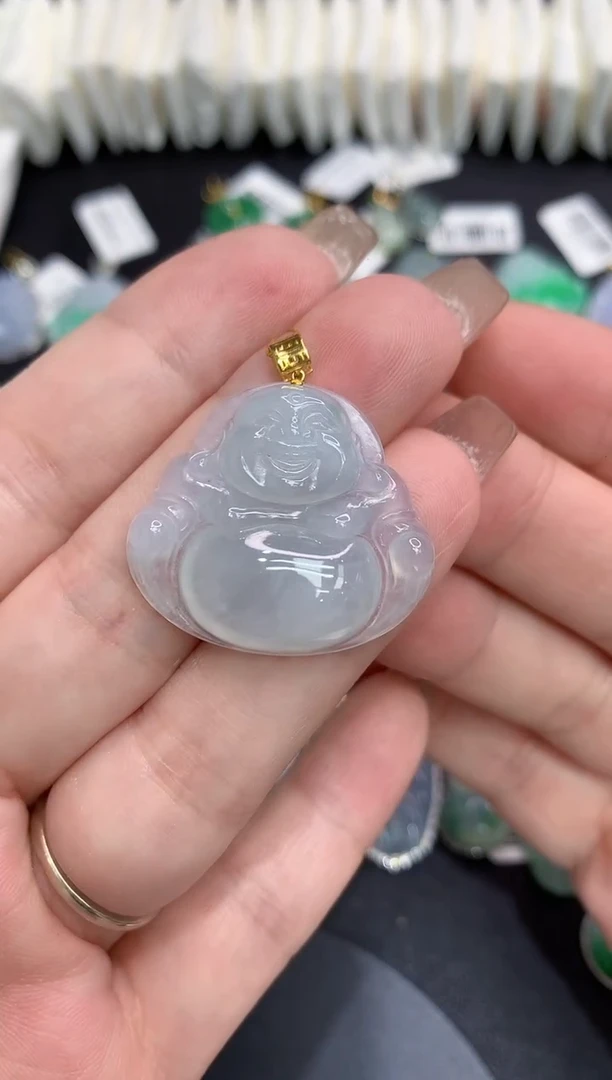 吊坠(不含链)18K金镶嵌翡翠1111