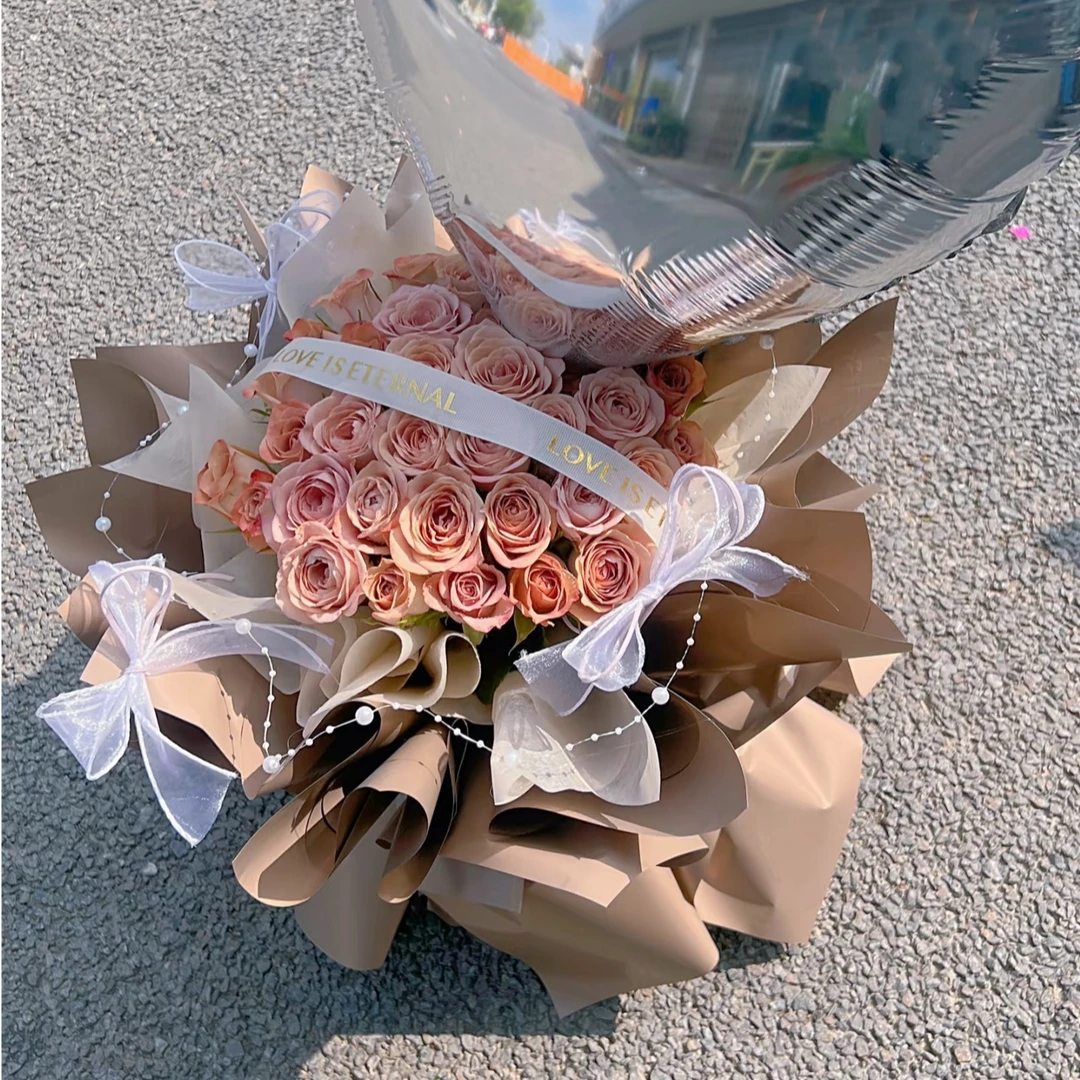 【巧遇】33朵卡布奇诺鲜花束情人节鲜花生日鲜花送闺蜜爱人送花上门