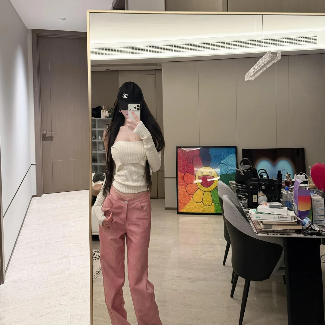 【心机妲己】两穿针织背心高领上衣秋冬绝美内搭外穿打底衫+阔腿裤