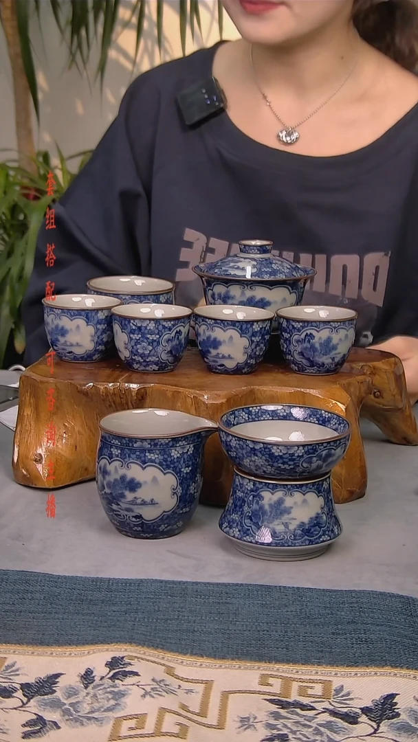 简装家用款8件套 老陶泥开片纹陶瓷茶具