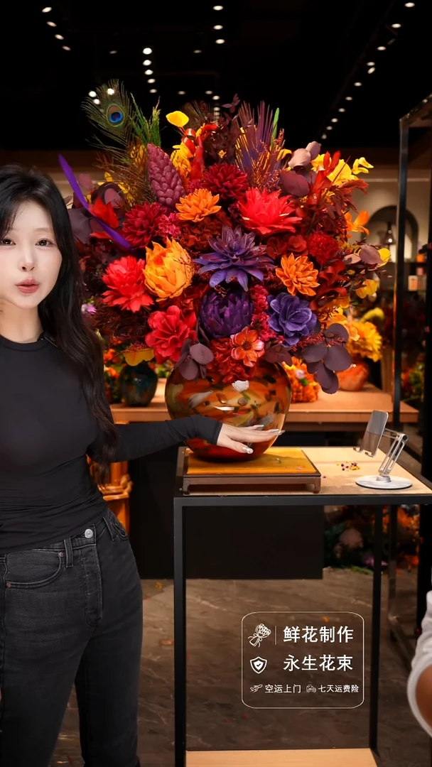 手工艺品琉璃手工花器花束空运包邮送货上门-以图片为准