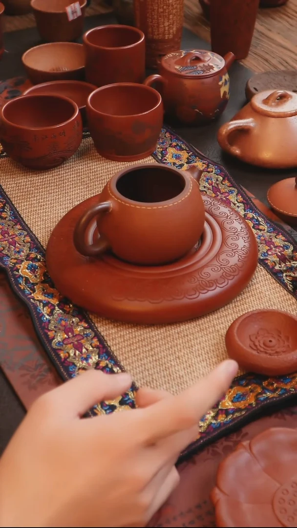 茶杯紫砂见素造器皮革壶