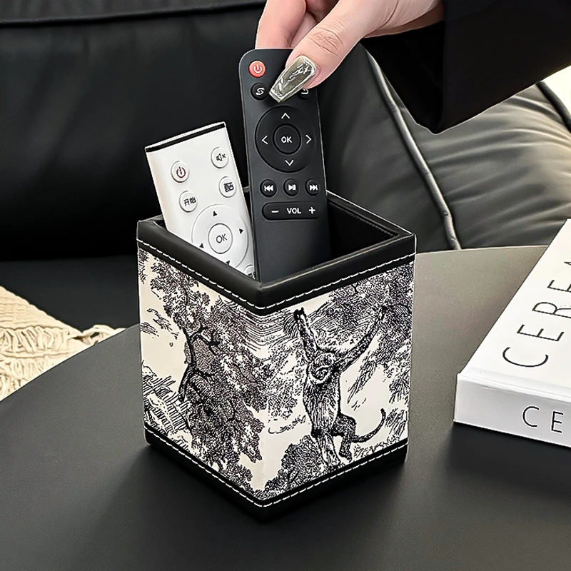 金卡佰高级收纳筒办公室桌面笔筒多功能装遥控器化妆刷梳子收纳盒