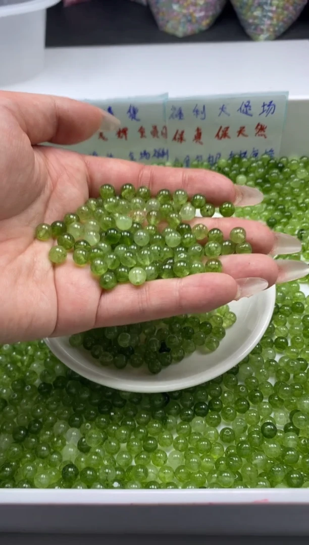 未镶嵌颈饰碧玺w1886绿碧玺6mm*30颗