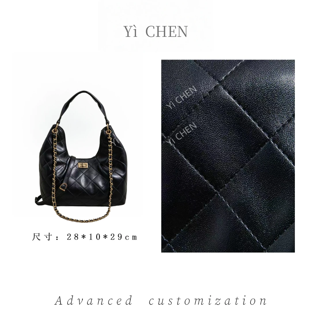 【Yì CHEN】SK-63097-黑色简约时尚女士新款轻奢单肩斜跨包