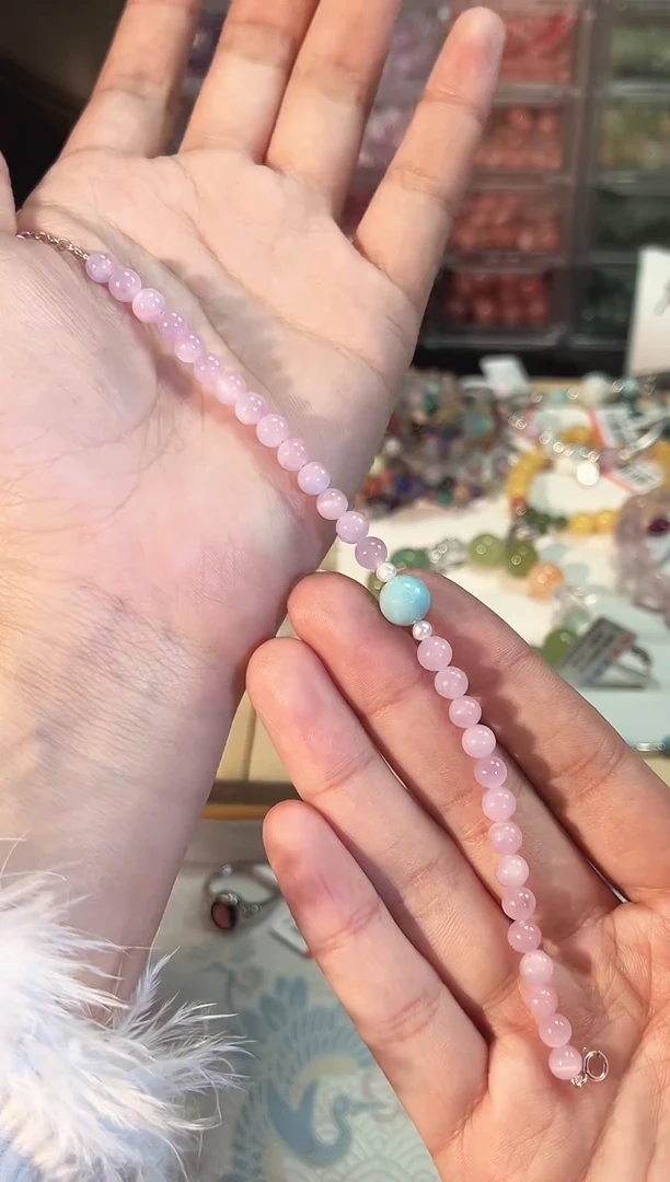 【闪购商品】锂辉石手串银S925镶嵌Q788