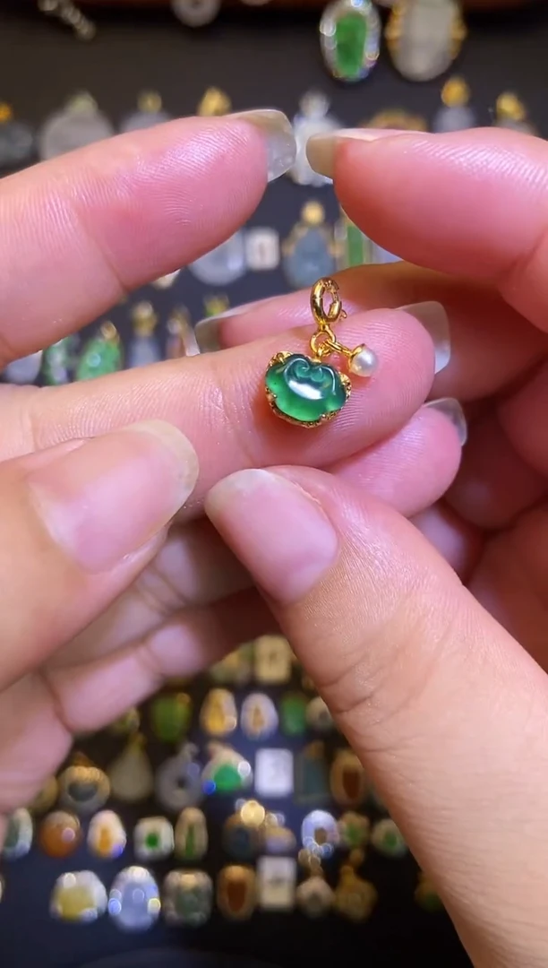 翡翠银S925镶嵌吊坠(不含链)1