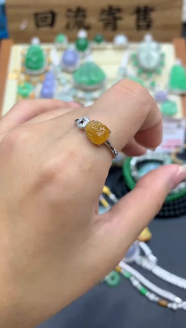 【闪购商品】翡翠戒指18K金镶嵌339-中国好珍宝