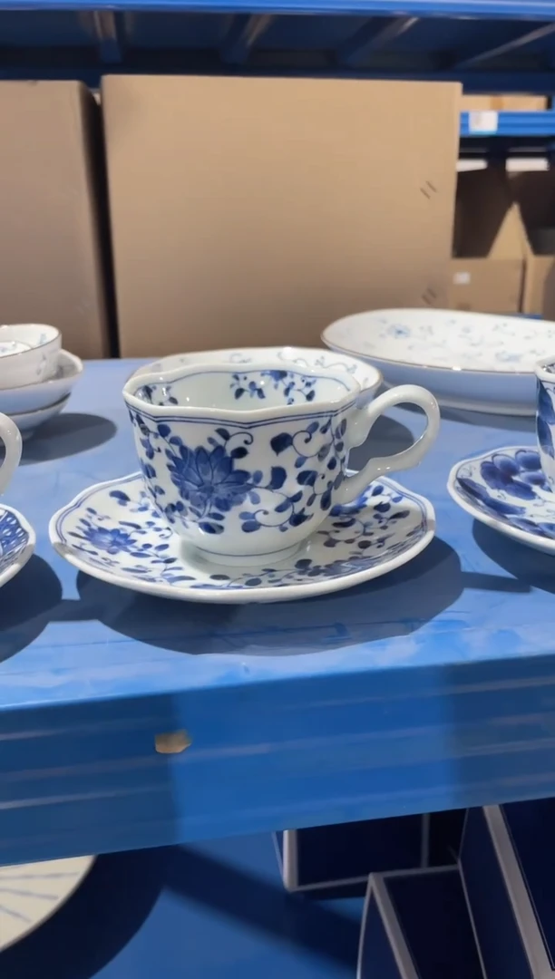 陶瓷菊唐草咖啡杯碟