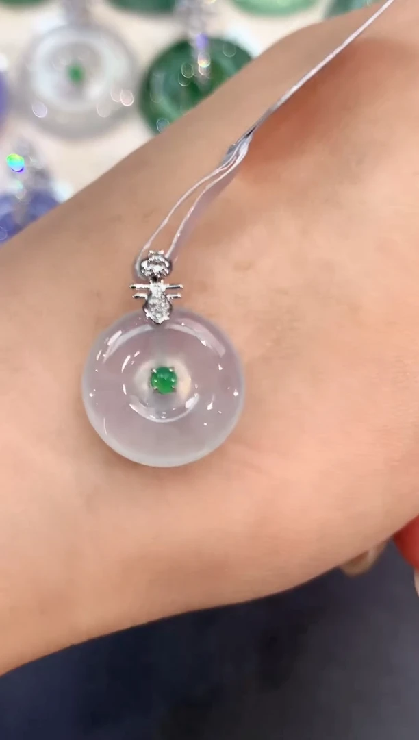 翡翠18K金镶嵌吊坠(不含链)a15多样性一件发货