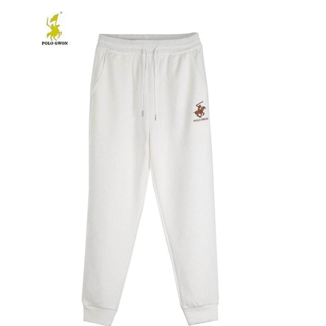 【柜柜撤货】A3560刺绣长裤透气潮酷风卫裤潮流卫裤针织时尚裤子