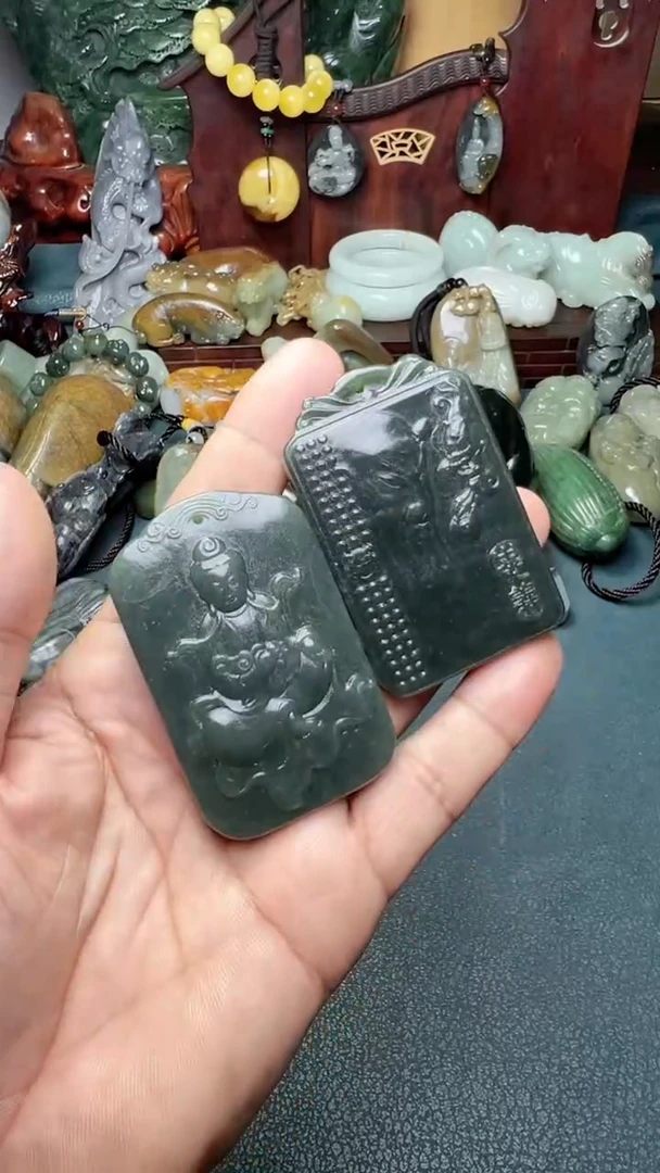 和田玉未镶嵌挂件2