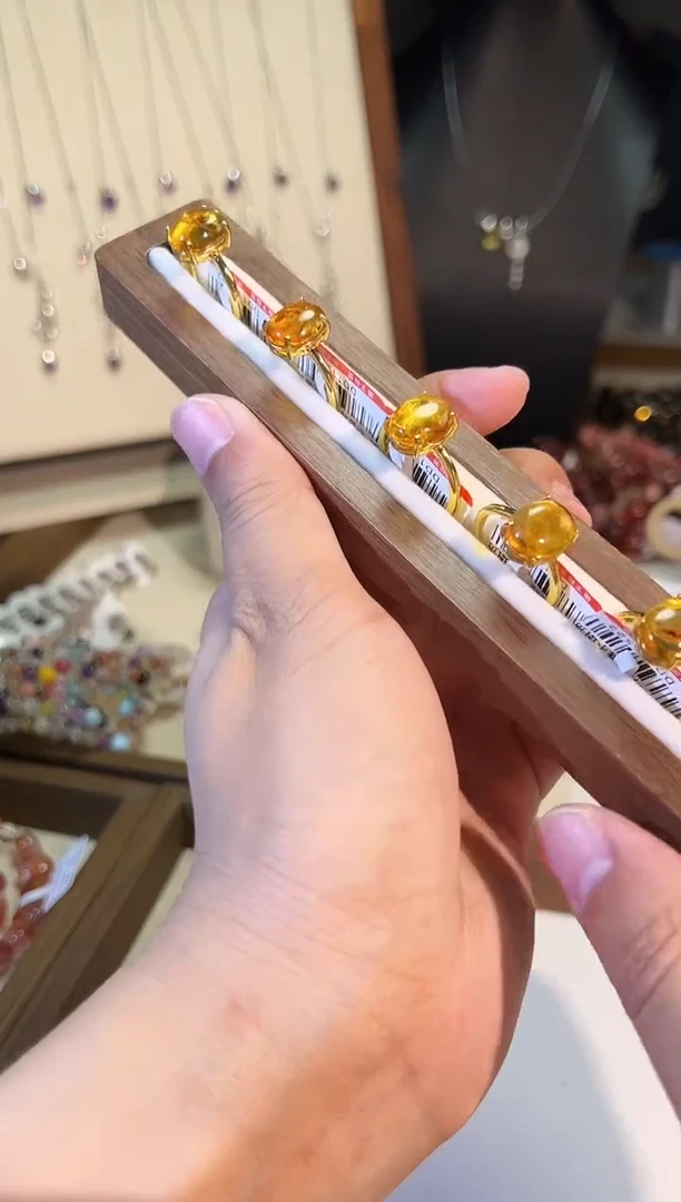 未镶嵌琥珀（花珀）戒指p961多样性发货一件