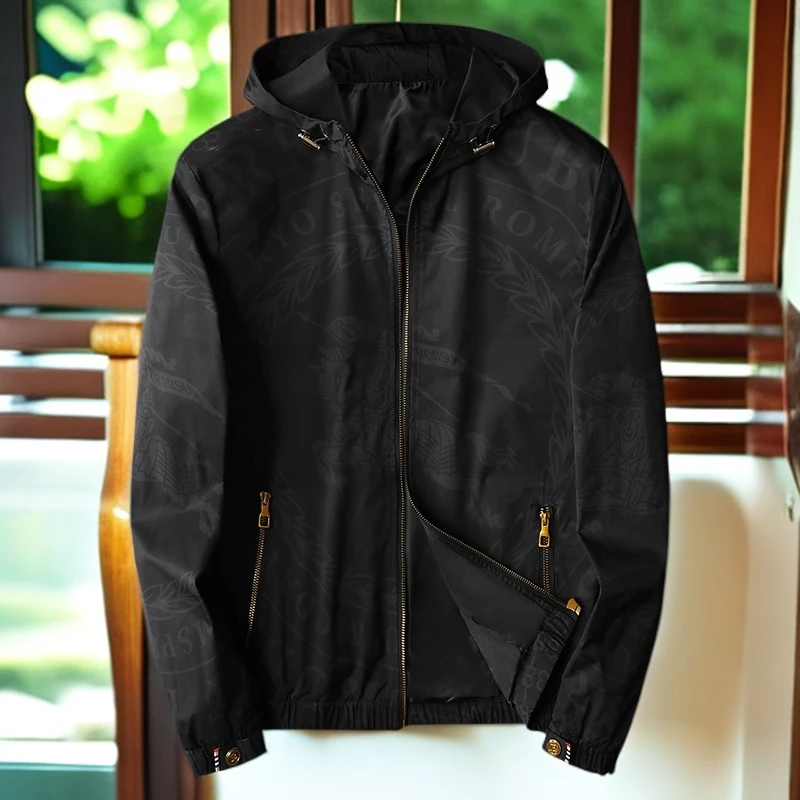 娜罗普西春秋季连帽夹克男士帅气百搭个性潮牌男装上衣修身外套潮