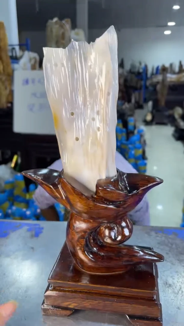 未镶嵌摆件硅化玉3