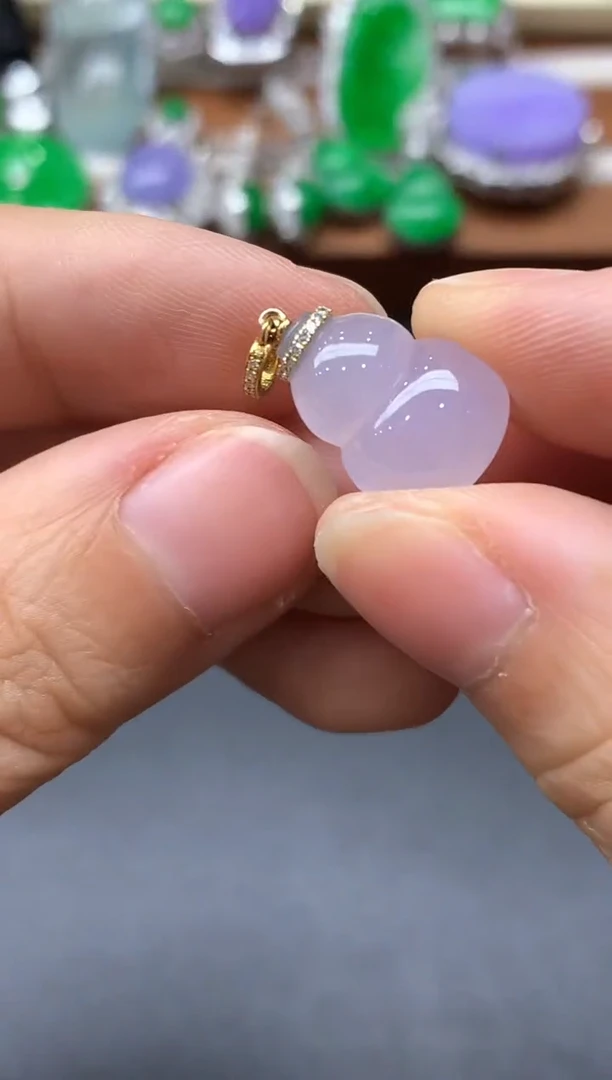 颈饰18K金镶嵌翡翠507-中国好珍宝