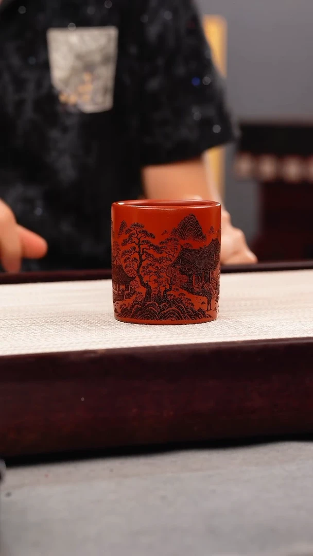 茶杯紫砂大红袍直筒主人杯