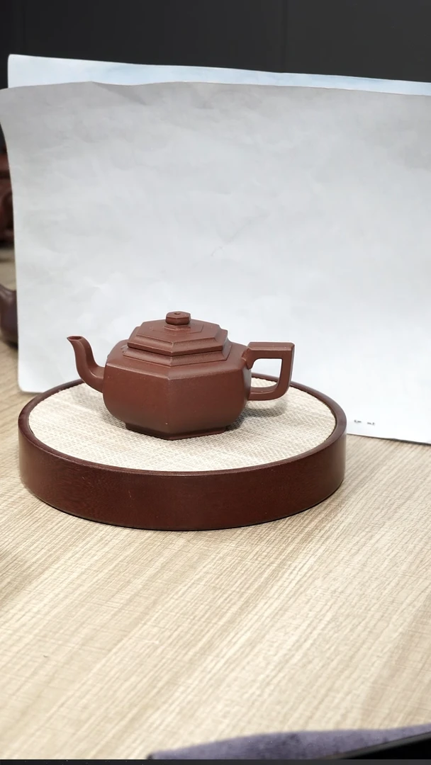 【闪购商品】紫砂茶壶紫泥六方雪华