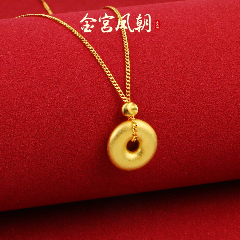 坠链均925银 金宫凤朝 金环项链新中式精美女士时尚气质精致百搭