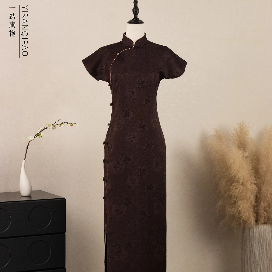 【颜仪】2025夏季国风复古气质优雅修身显瘦日常款旗袍130CM