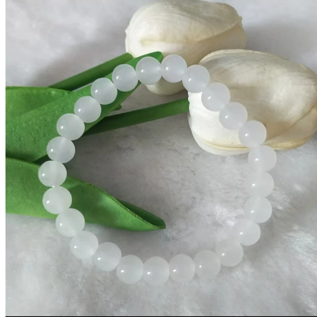 手链 素圈白色百搭手串卡8mm