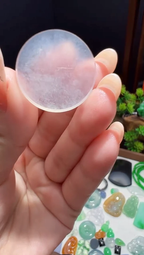 未镶嵌定制翡翠26.4*3.7圆牌