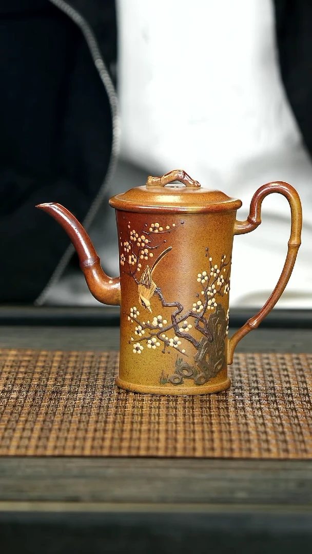 【闪购商品】紫砂茶壶29柴烧 花鸟高竹