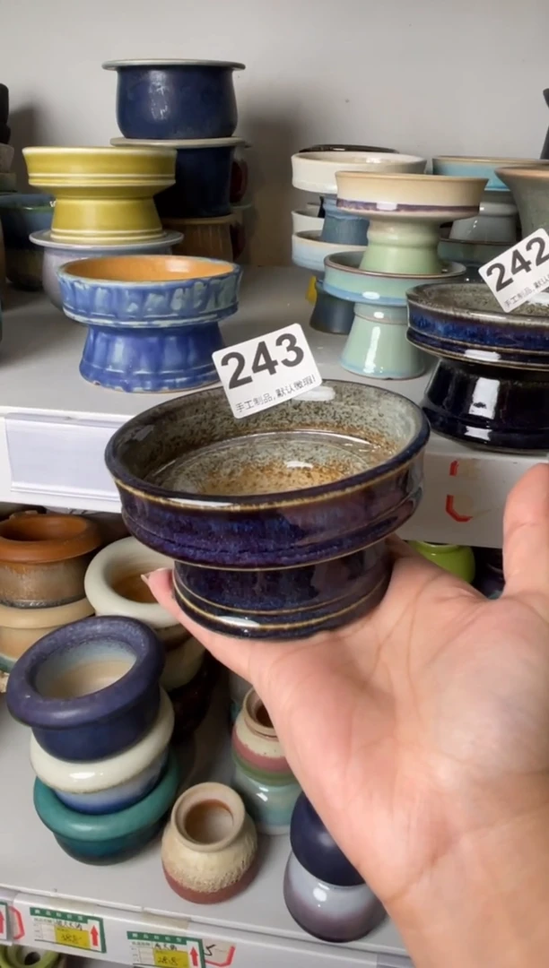 瓷片白*243知木小芳花盆