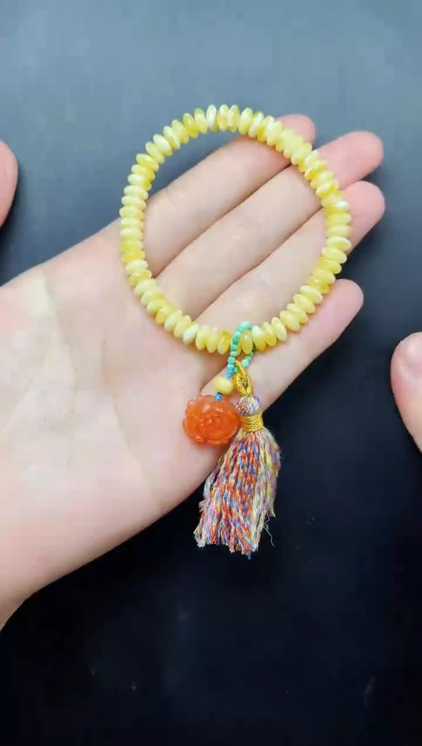 未镶嵌蜜蜡手串牡丹花手串06