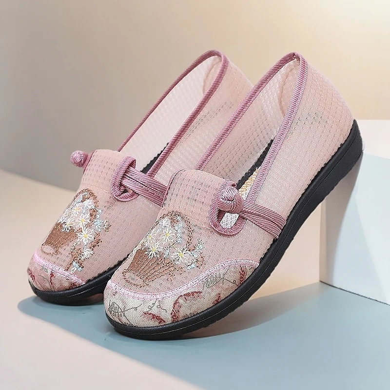 老北京布鞋软底新款网纱女鞋舒适透气民族风妈妈鞋时尚古风汉服鞋