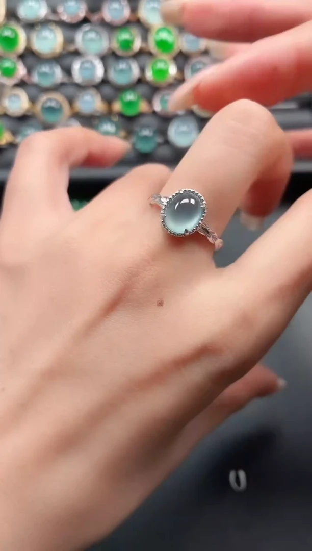 银S925镶嵌戒指翡翠1111