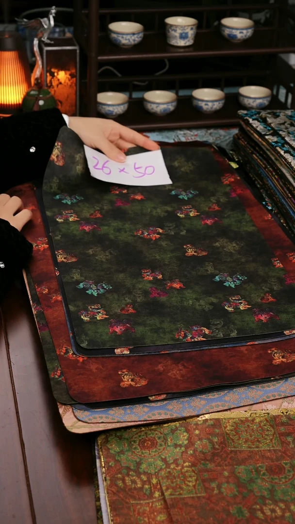 【麒麟绿单面】中国风干泡织锦茶席26*50