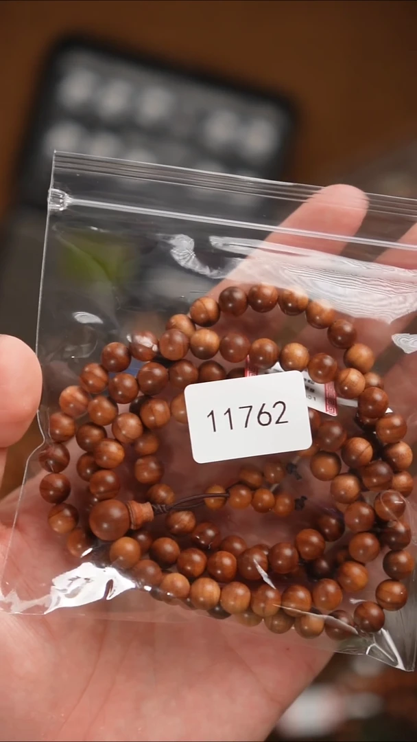 檀香木木雕款热**騰11762-0.8cm圆珠*108粒印度迈索尔老山檀
