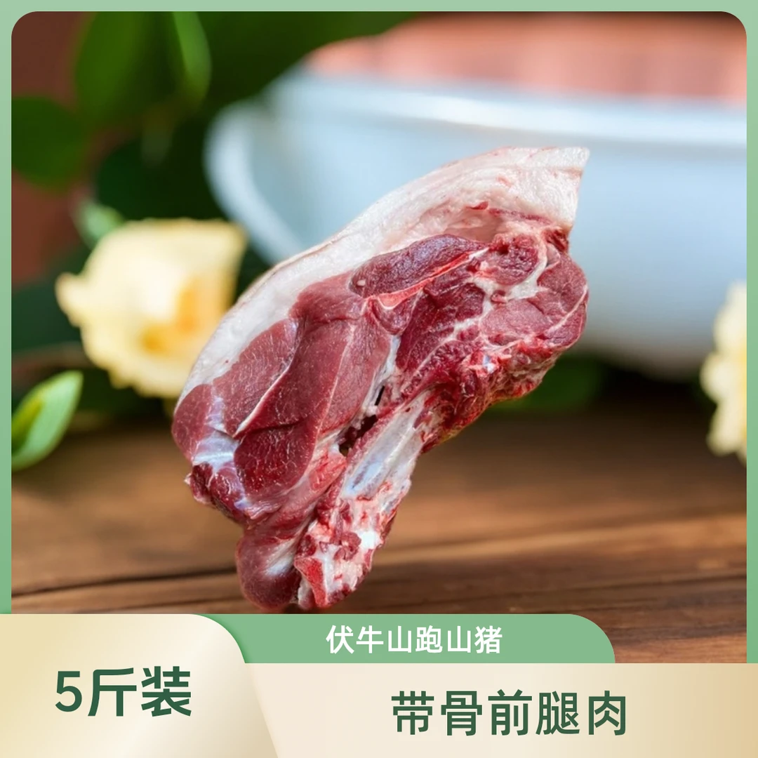 【带骨前腿肉】黑毛伏牛山跑山熟食山林土猪猪前腿肉带骨5斤