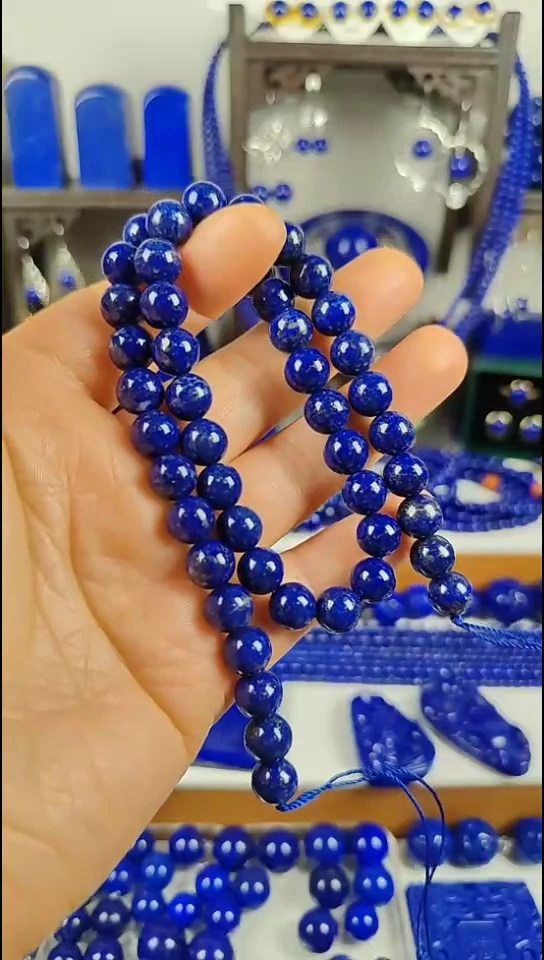 未镶嵌青金石圆珠8.8mm青金石散珠一条约45颗