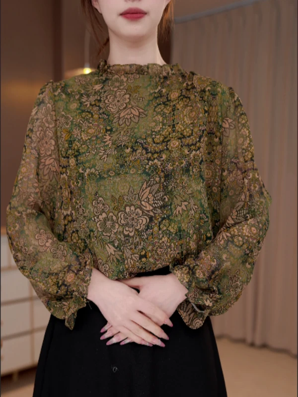 Y3332026春季新款圆领高端小衫套头时髦长袖上衣女琳琳