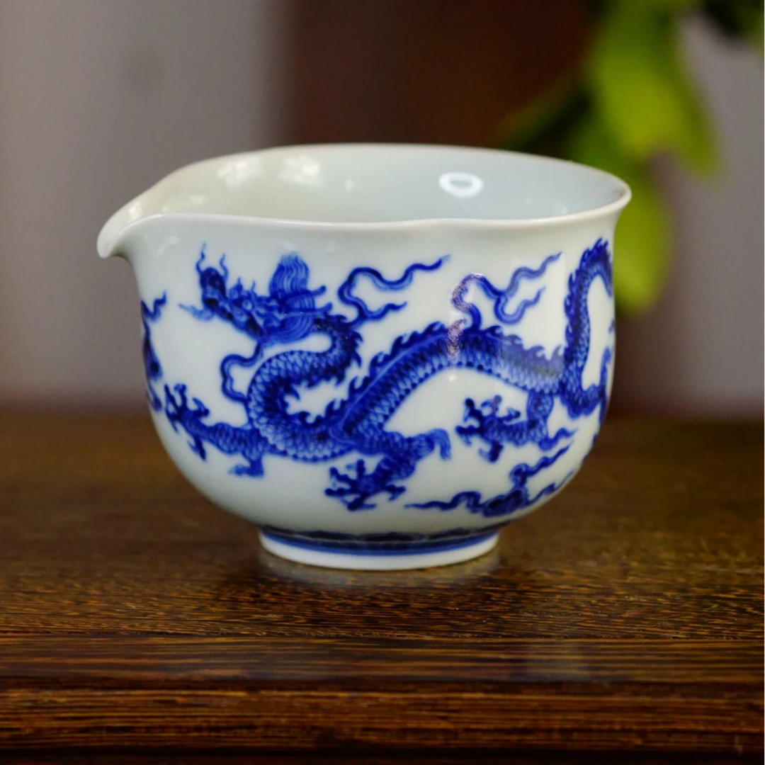 MP014 景德镇陶瓷茶器青花云龙纹公道杯茶杯